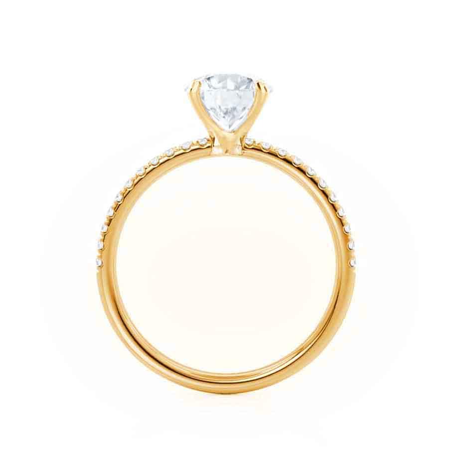 0.9 CT Oval Pave Lab Grown Diamond Engagement Ring