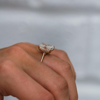 3.9 CT Radiant Hidden Halo Lab Grown Diamond Engagement Ring