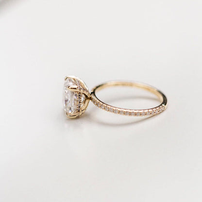 2.8 CT Cushion Pave Lab Grown Diamond Engagement Ring