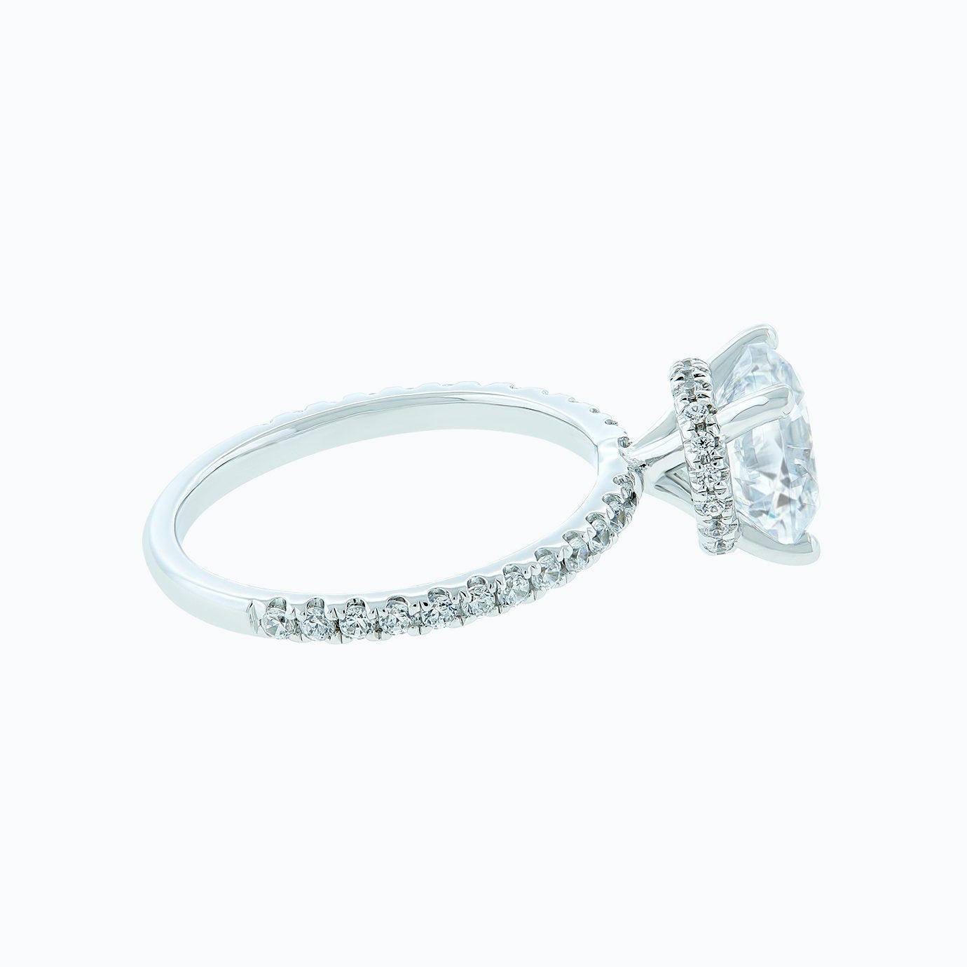 2.0 CT Round Hidden Halo & Pave Lab Grown Diamond Engagement Ring