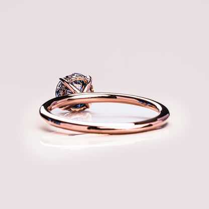 1.6 CT Round Hidden Halo Moissanite Engagement Ring
