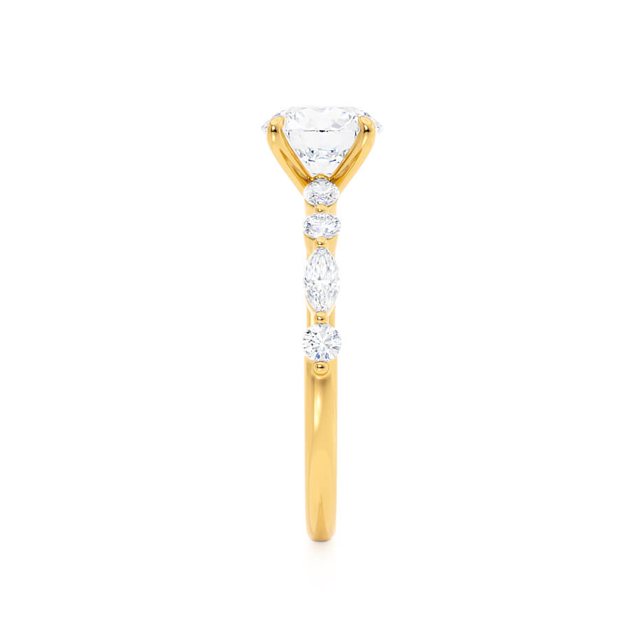 1 CT Round Dainty Pave Lab Grown Diamond Engagement Ring