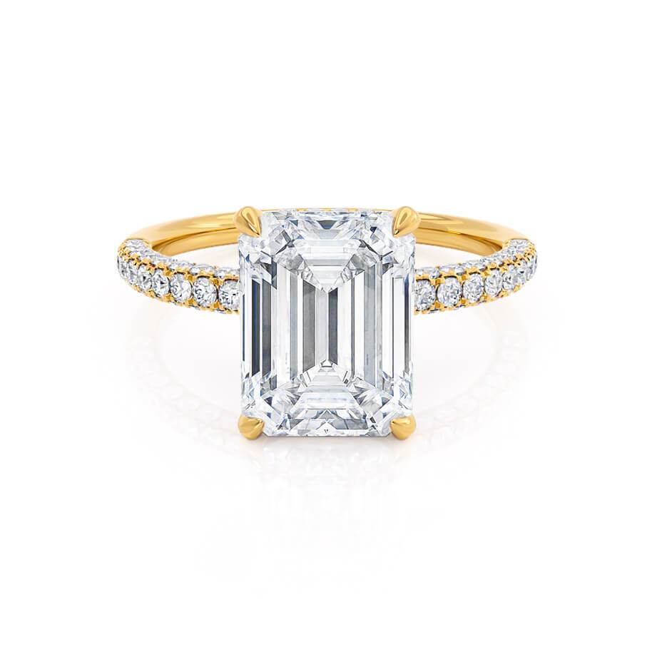 1.75 CT Emerald Pave Lab Grown Diamond Engagement Ring