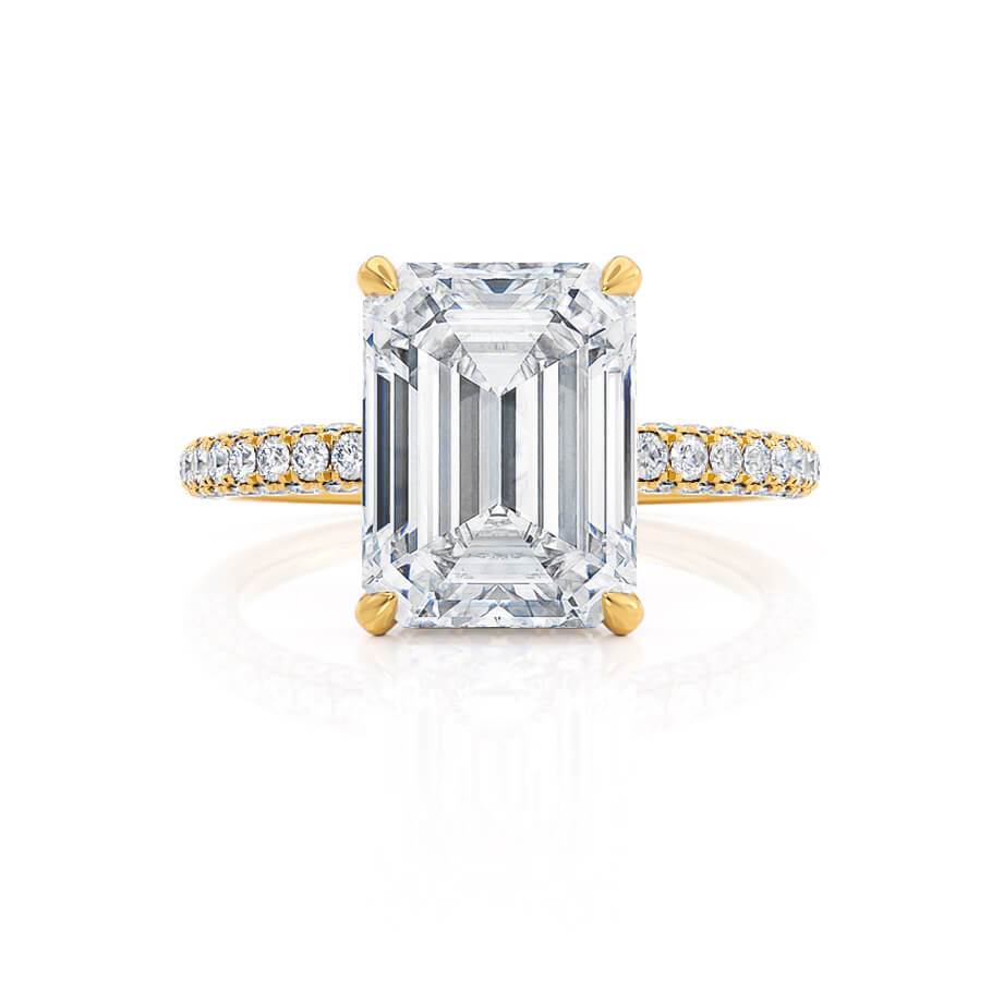 1.75 CT Emerald Pave Lab Grown Diamond Engagement Ring