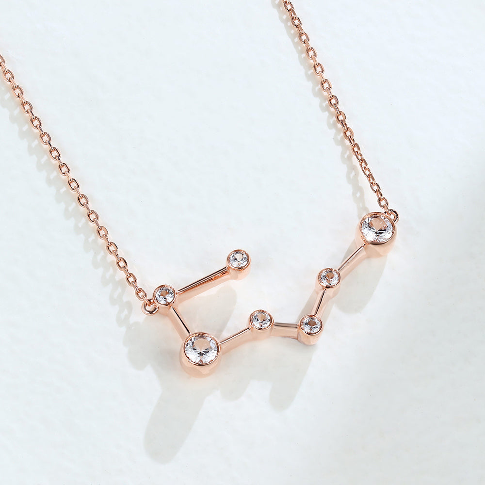 0.69 TCW Round Moissanite Taurus-Zodiac Sign Necklace