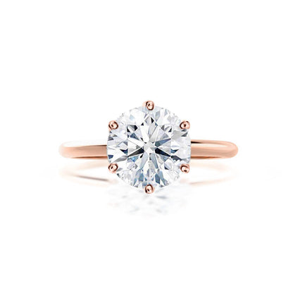 2.2 CT Round Solitaire Lab Grown Diamond Engagement Ring