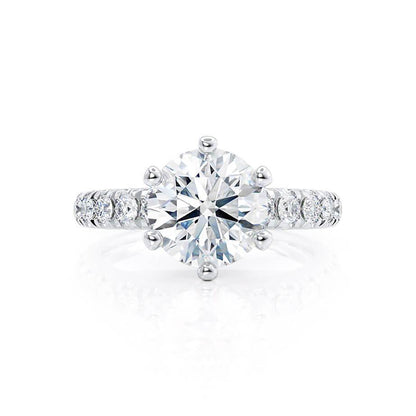 0.8 CT Round Pave Lab Grown Diamond Engagement Ring