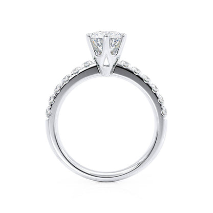 0.8 CT Round Pave Lab Grown Diamond Engagement Ring