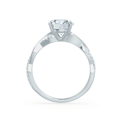 1 CT Round Twisted Pave Lab Grown Diamond Engagement Ring