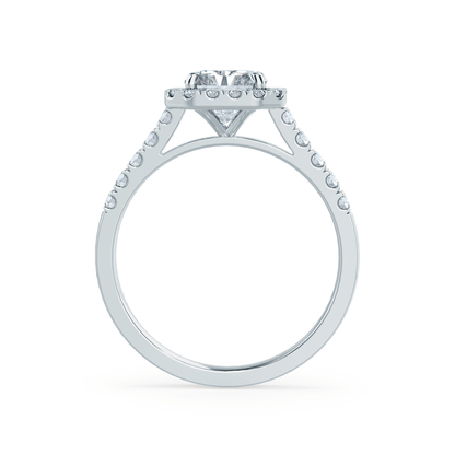 0.7 CT Radiant Halo & Pave Lab Grown Diamond Engagement Ring