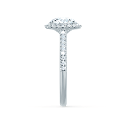 1 CT Round Halo & Pave Lab Grown Diamond Engagement Ring