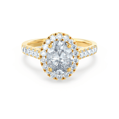 1.5 CT Oval Halo & Pave Lab Grown Diamond Engagement Ring