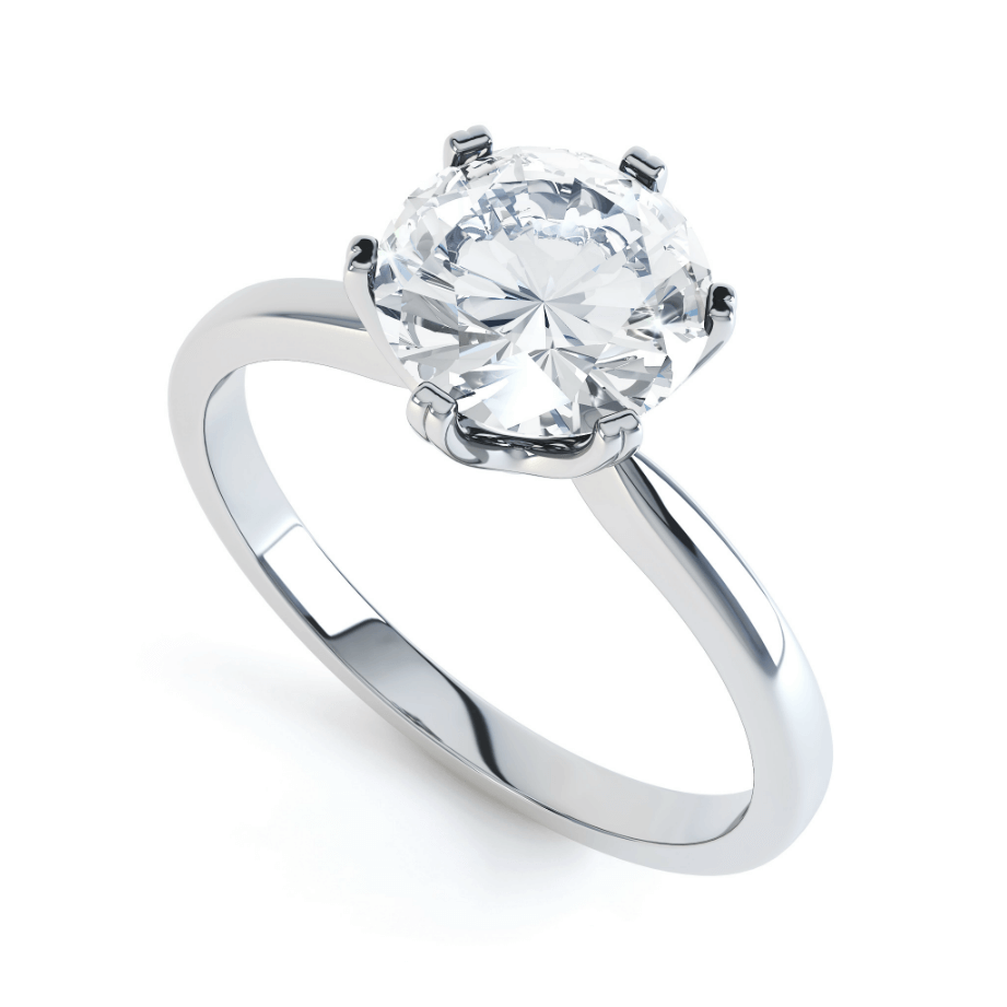1 CT Round Solitaire Lab Grown Diamond Engagement Ring