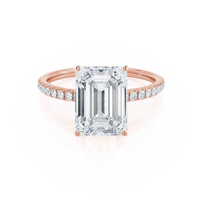 2.52 CT Emerald Pave Lab Grown Diamond Engagement Ring