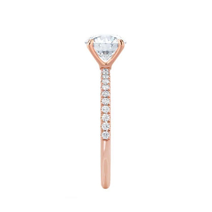 1 CT Round Pave Lab Grown Diamond Engagement Ring