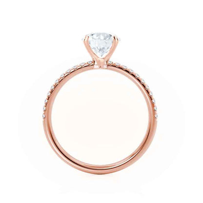 1 CT Oval Pave Lab Grown Diamond Engagement Ring