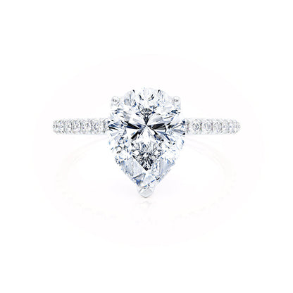 0.94 CT Pear Pave Lab Grown Diamond Engagement Ring