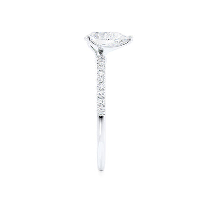 0.94 CT Pear Pave Lab Grown Diamond Engagement Ring