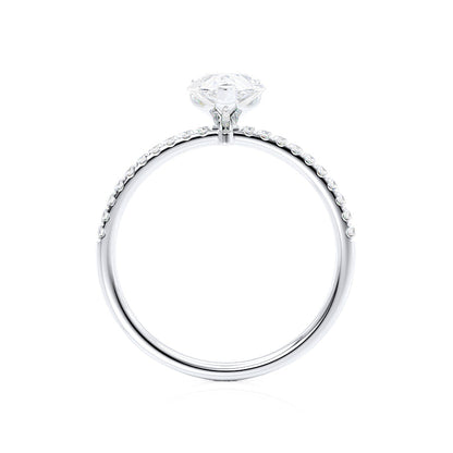 0.94 CT Pear Pave Lab Grown Diamond Engagement Ring
